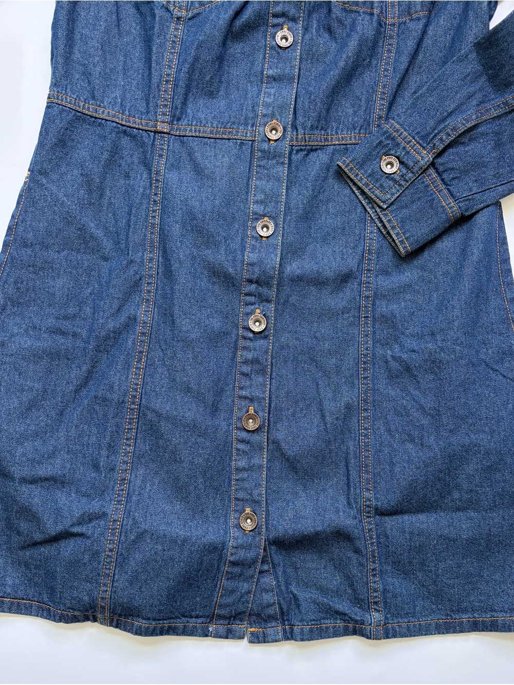 Frye Dark Blue Denim Midi Shirt Dress - Picture 4 of 7